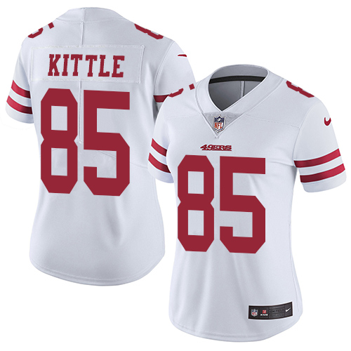 Nike 49ers #85 George Kittle White Women's Stitched NFL Vapor Untouchable Limited Jersey - Click Image to Close